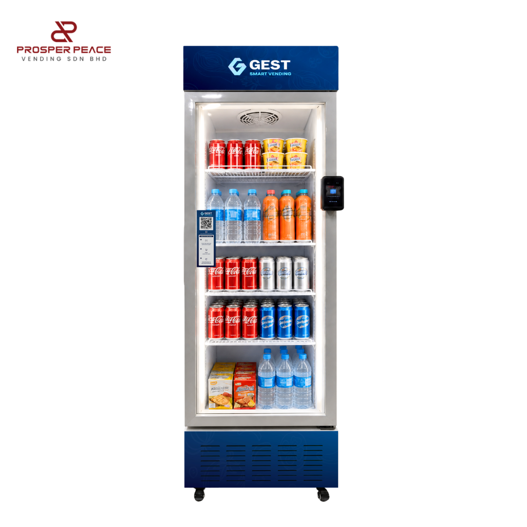 Compact AI Smart Chiller S400P vending machine in Gest Technology Vending Malaysia
