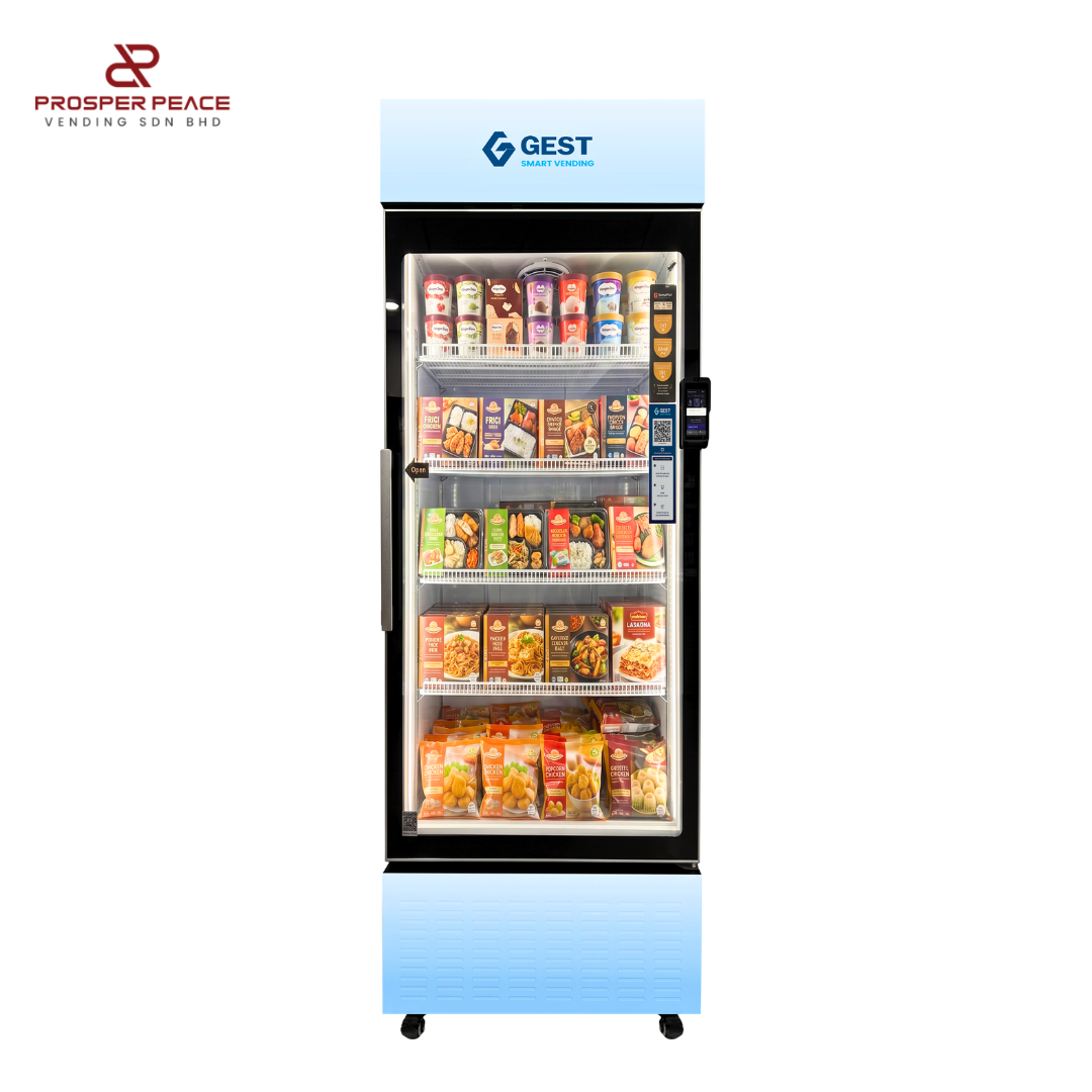 AI Vision Smart Freezer S500P for frozen food vending machine in Gest Technology Vending Malaysia